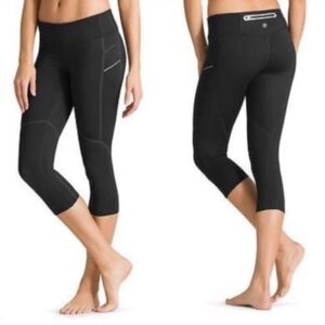 Athleta Revolve Stride Capri, Color Black/Silver Size M